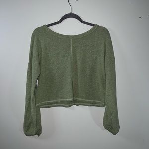 Cropped olive green sweater